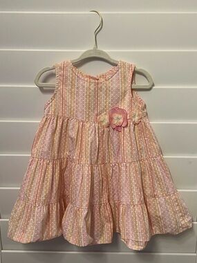 Sophie Rose 12M Cotton Tiered Sundress Floral Appliqué